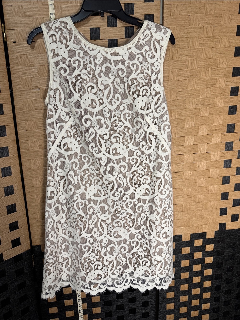 Classic Off White Lace Shift Dress - Women